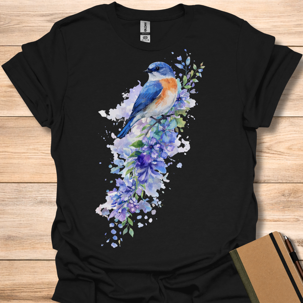 Eastern Bluebird Watercolor T-Shirt