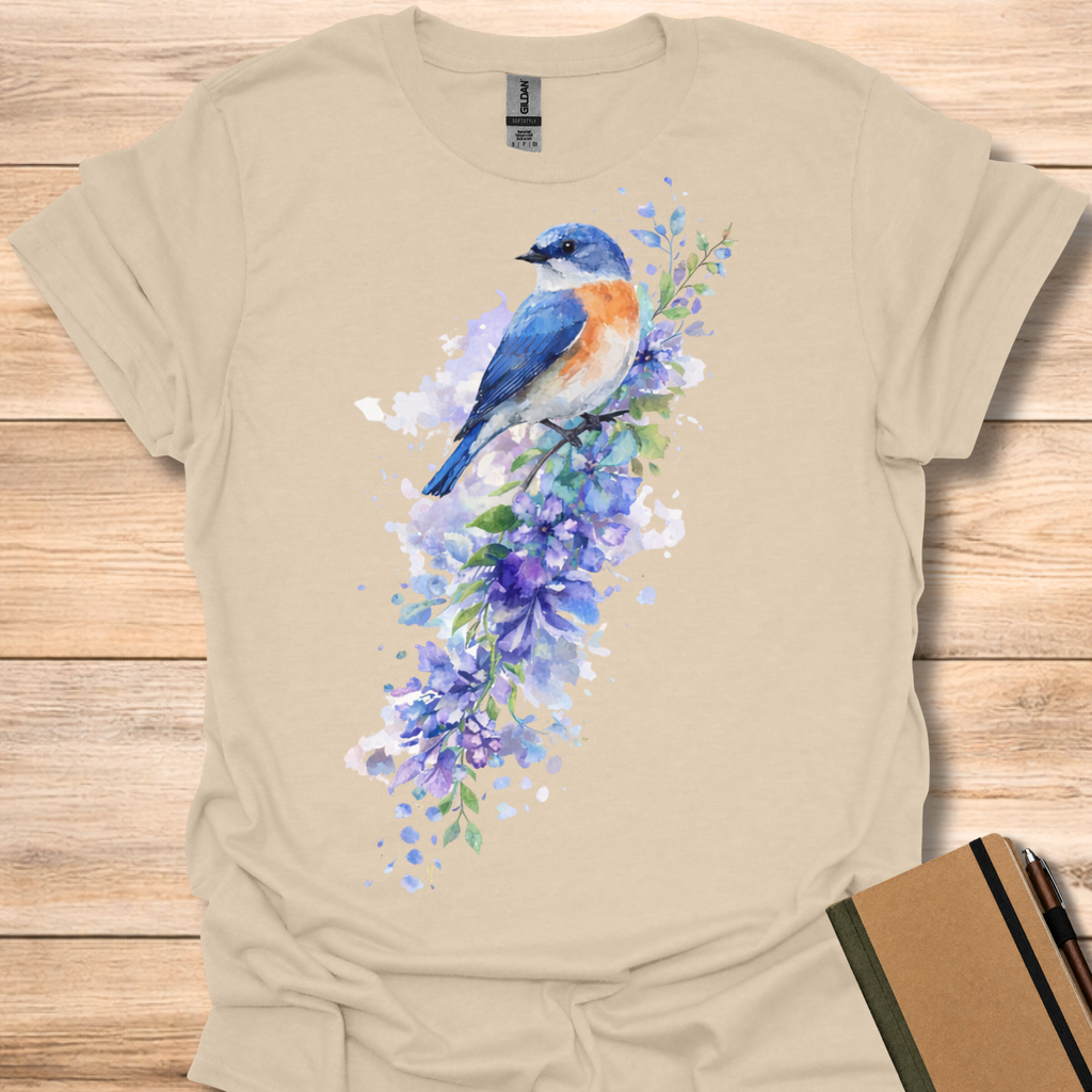 Eastern Bluebird Watercolor T-Shirt