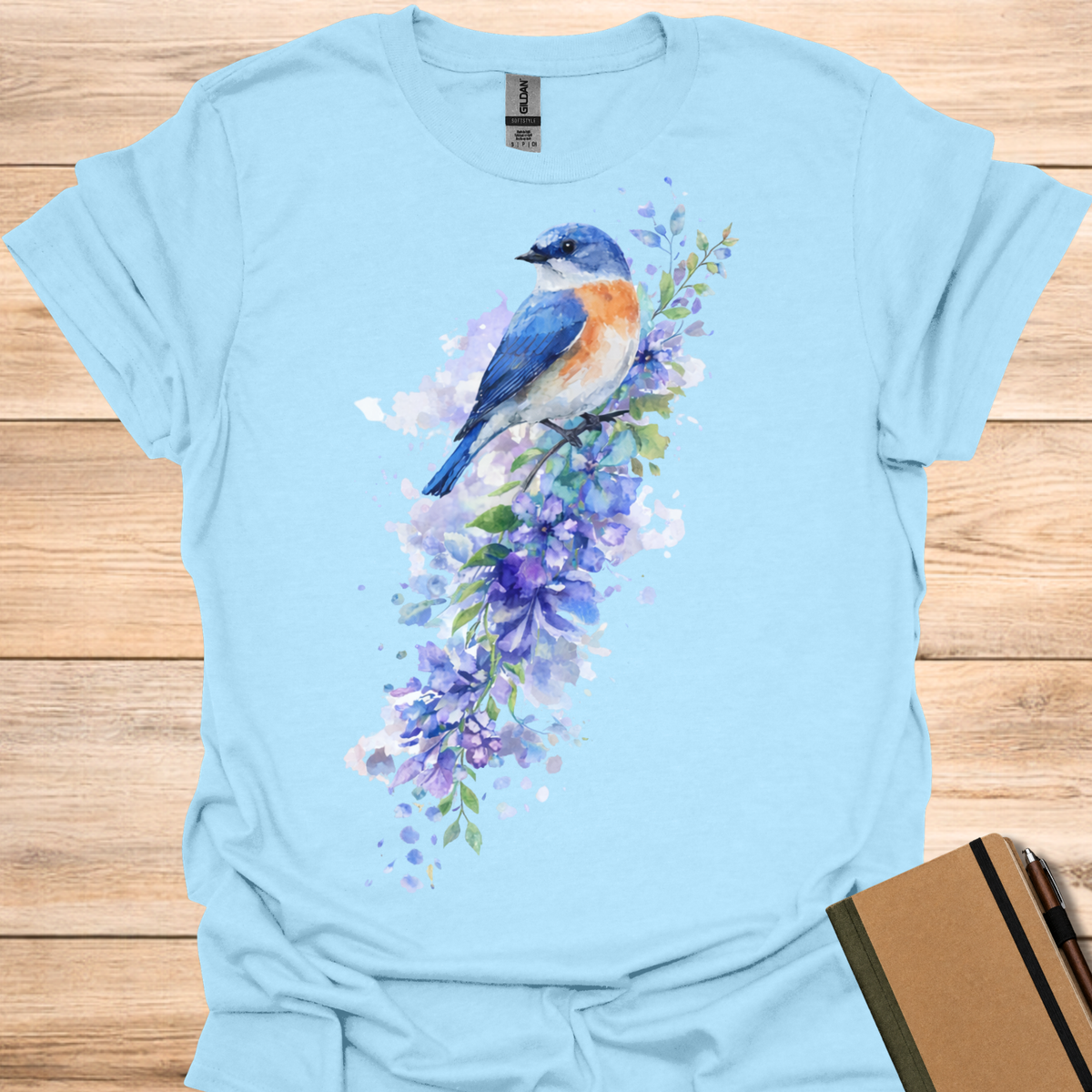 Eastern Bluebird Watercolor T-Shirt