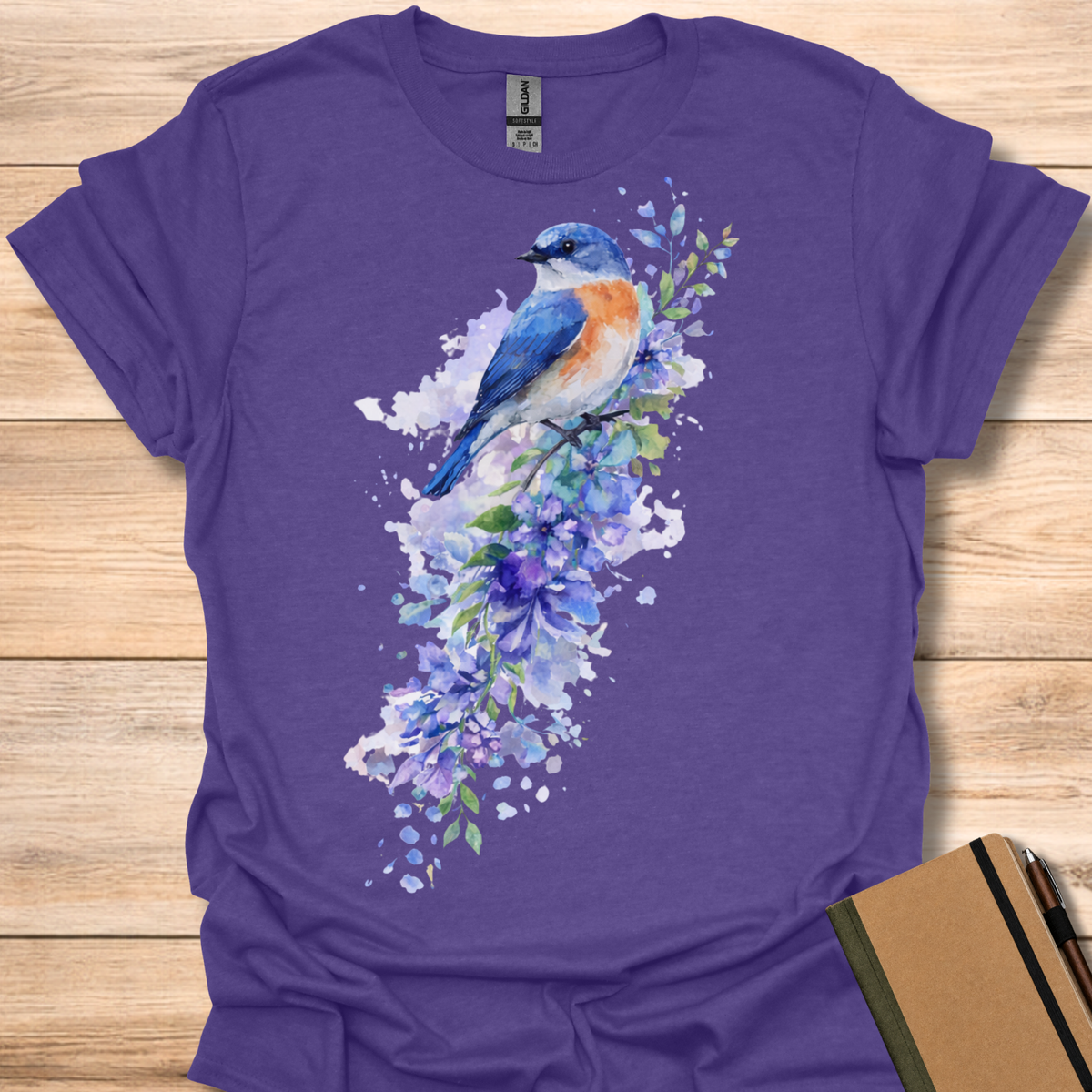 Eastern Bluebird Watercolor T-Shirt