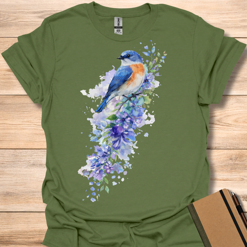 Eastern Bluebird Watercolor T-Shirt