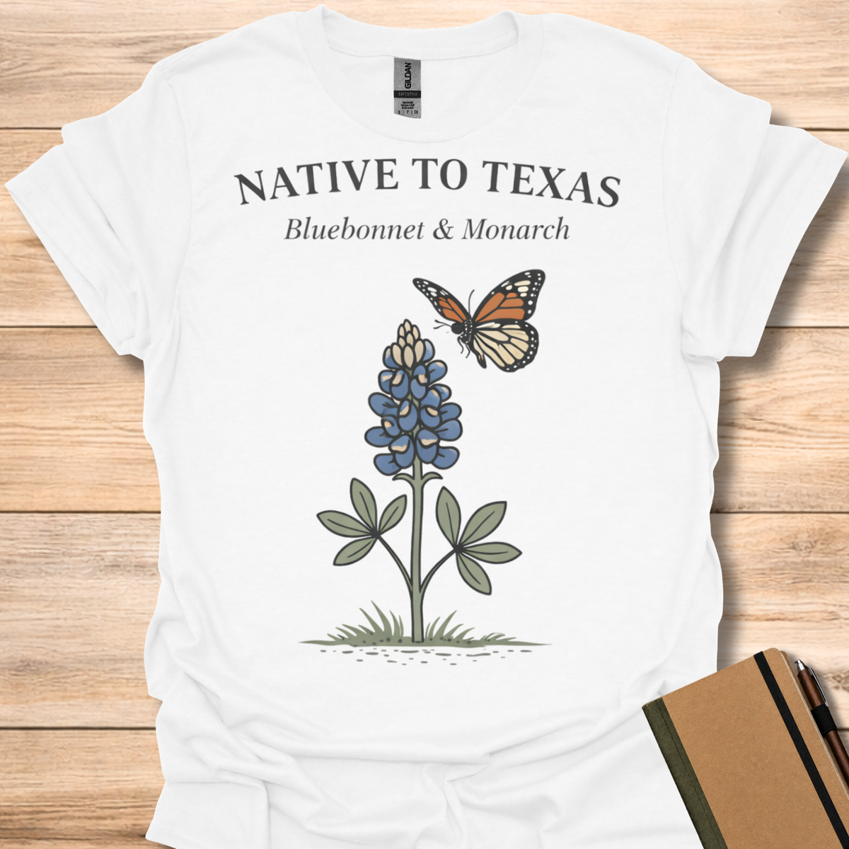 Native to Texas Bluebonnet & Monarch T-Shirt