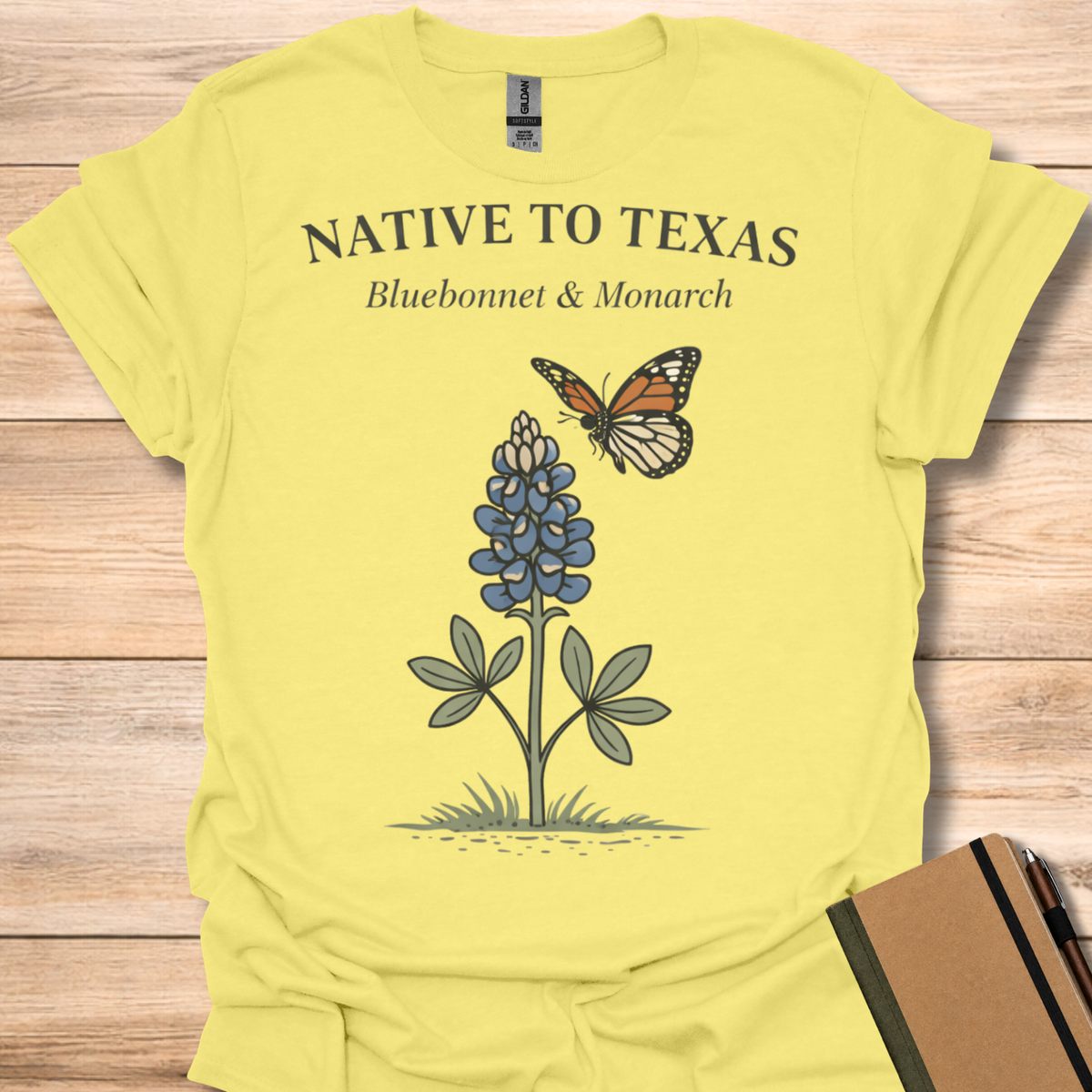 Native to Texas Bluebonnet & Monarch T-Shirt