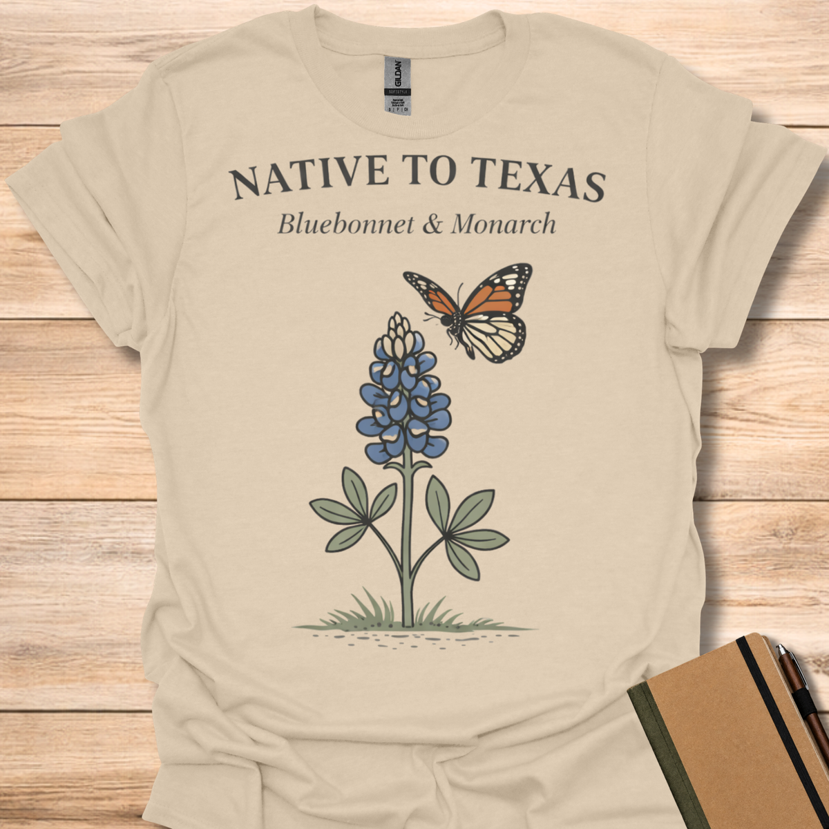 Native to Texas Bluebonnet & Monarch T-Shirt