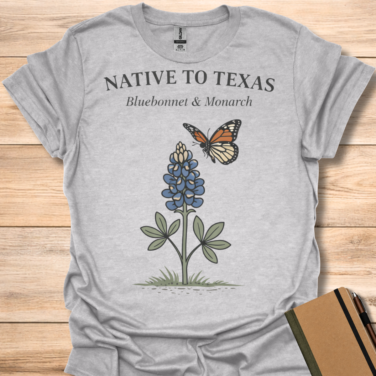 Native to Texas Bluebonnet & Monarch T-Shirt