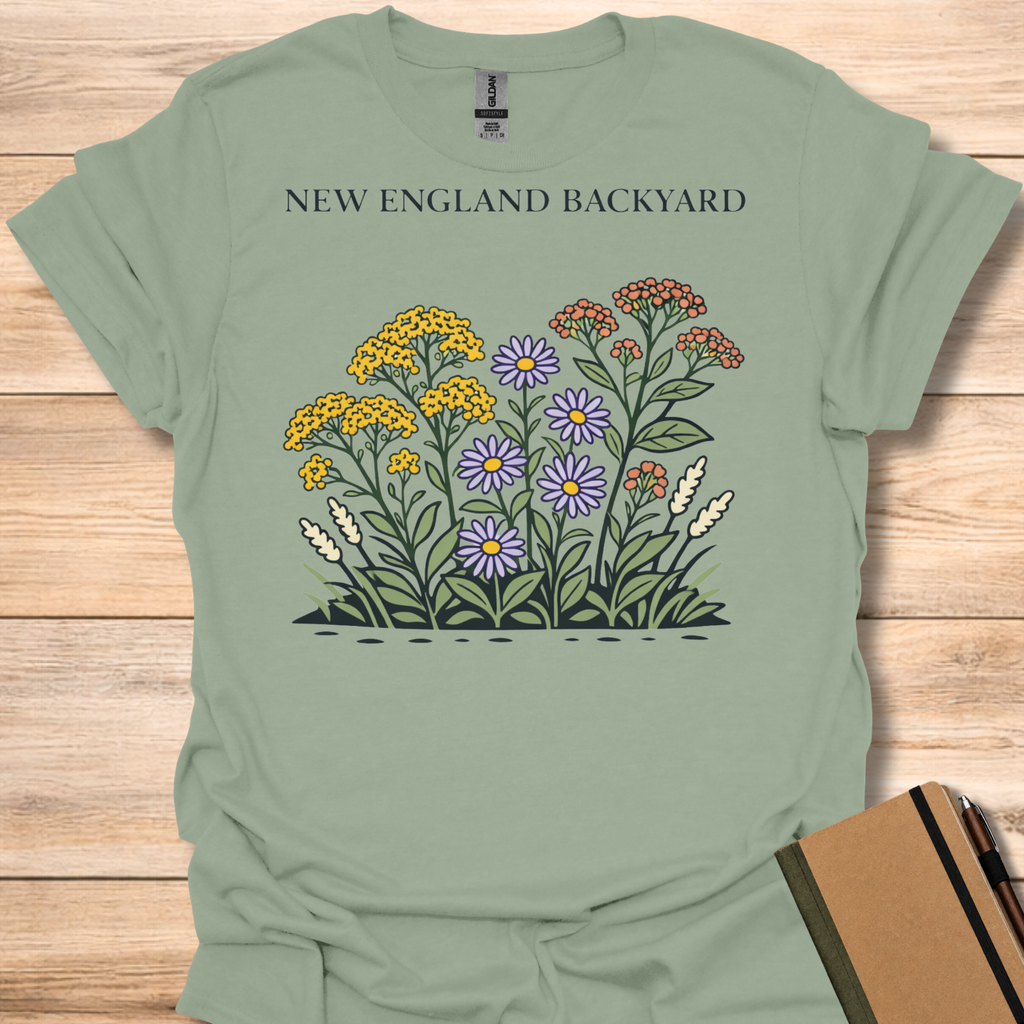 New England Backyard Flowers T-Shirt