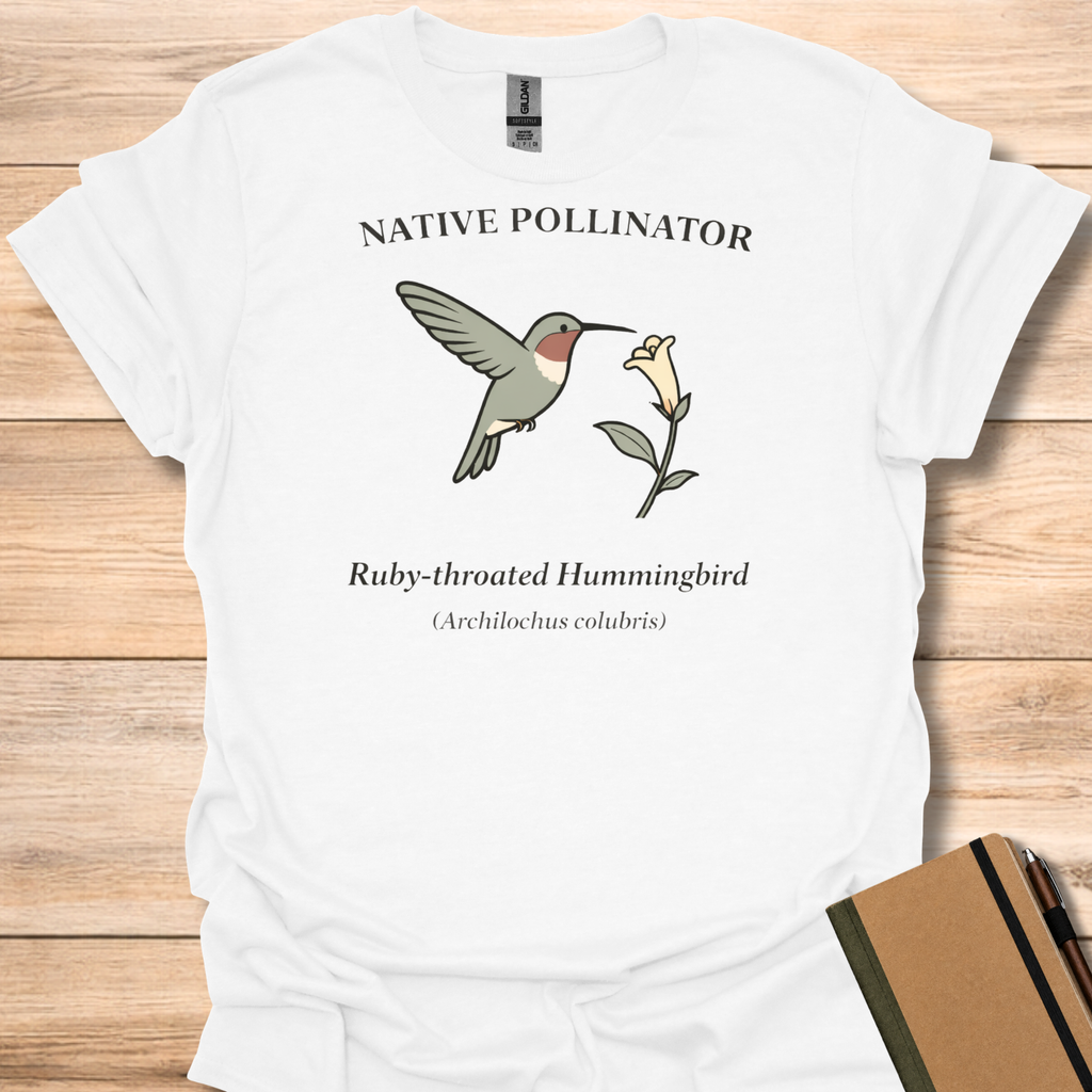 Native Pollinator Ruby-throated Hummingbird T-shirt