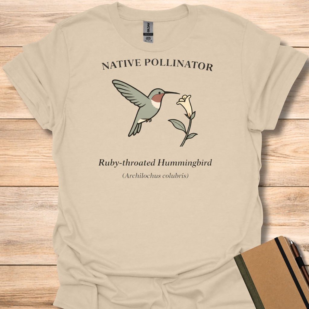 Native Pollinator Ruby-throated Hummingbird T-shirt