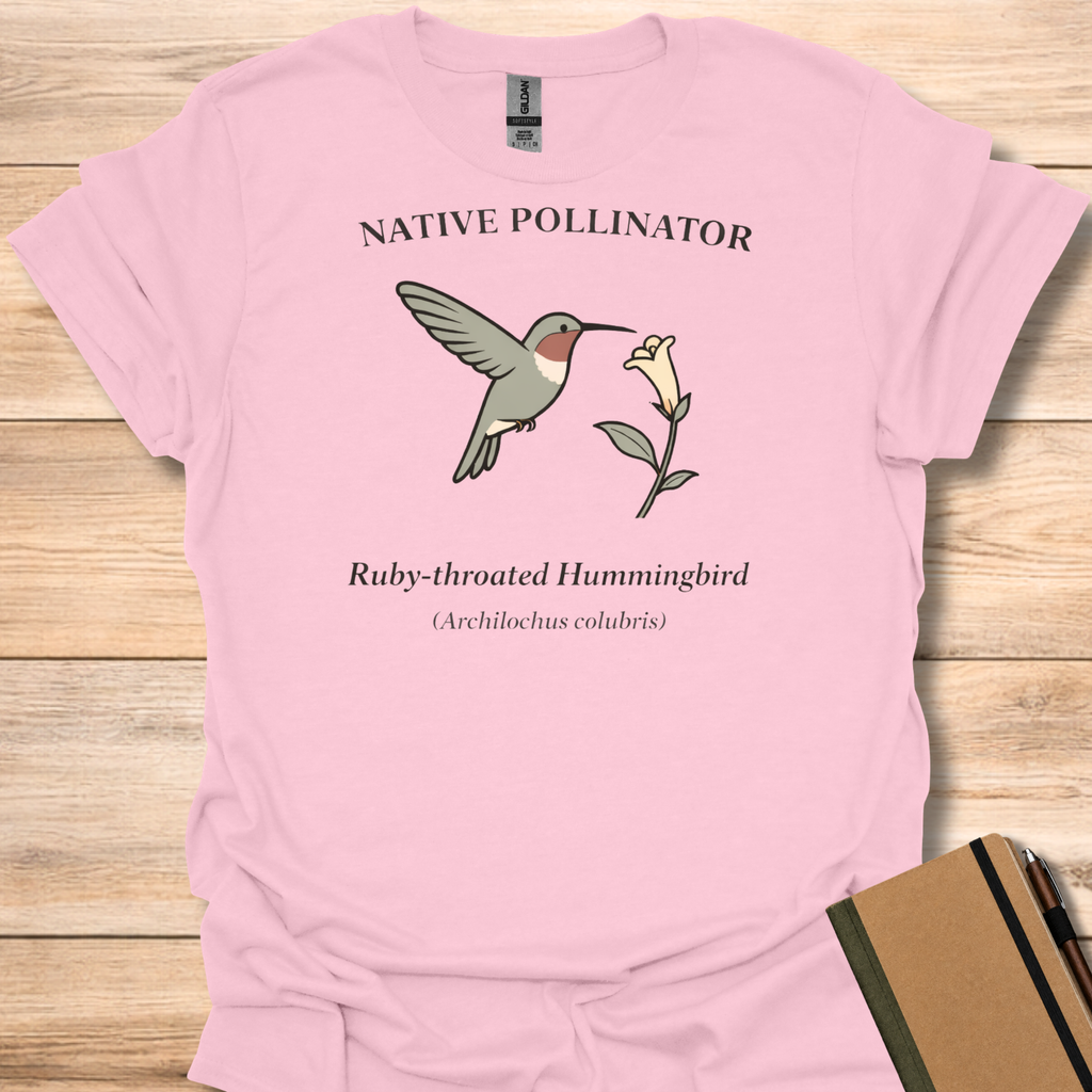 Native Pollinator Ruby-throated Hummingbird T-shirt
