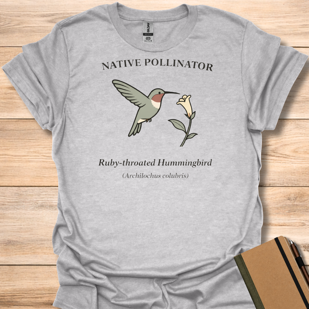 Native Pollinator Ruby-throated Hummingbird T-shirt