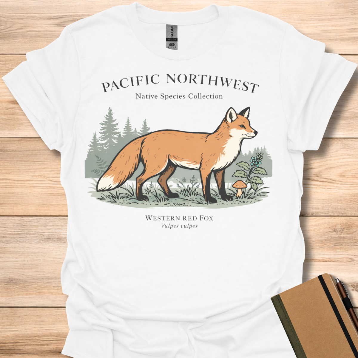 Pacific Northwest Native Species Collection Western Red Fox T-Shirt