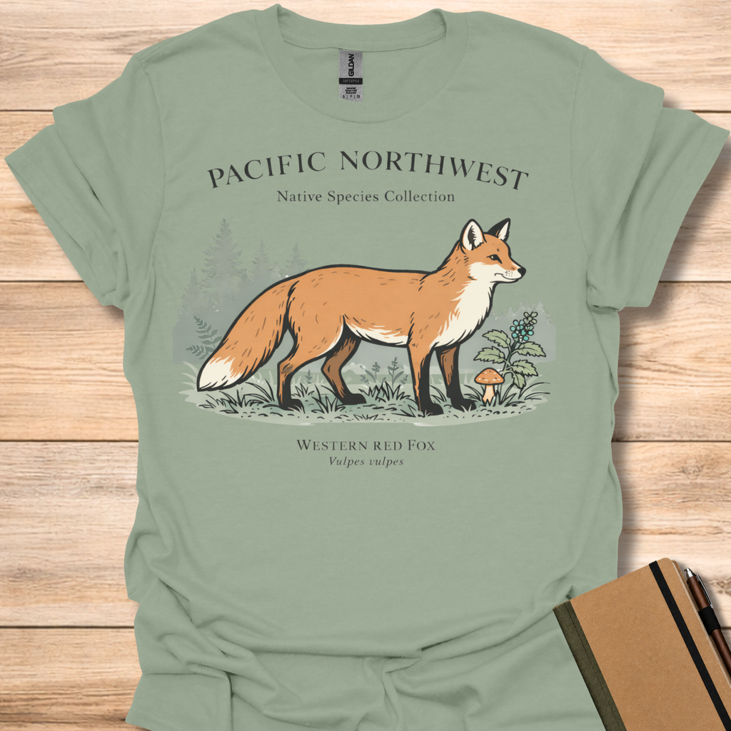 Pacific Northwest Native Species Collection Western Red Fox T-Shirt