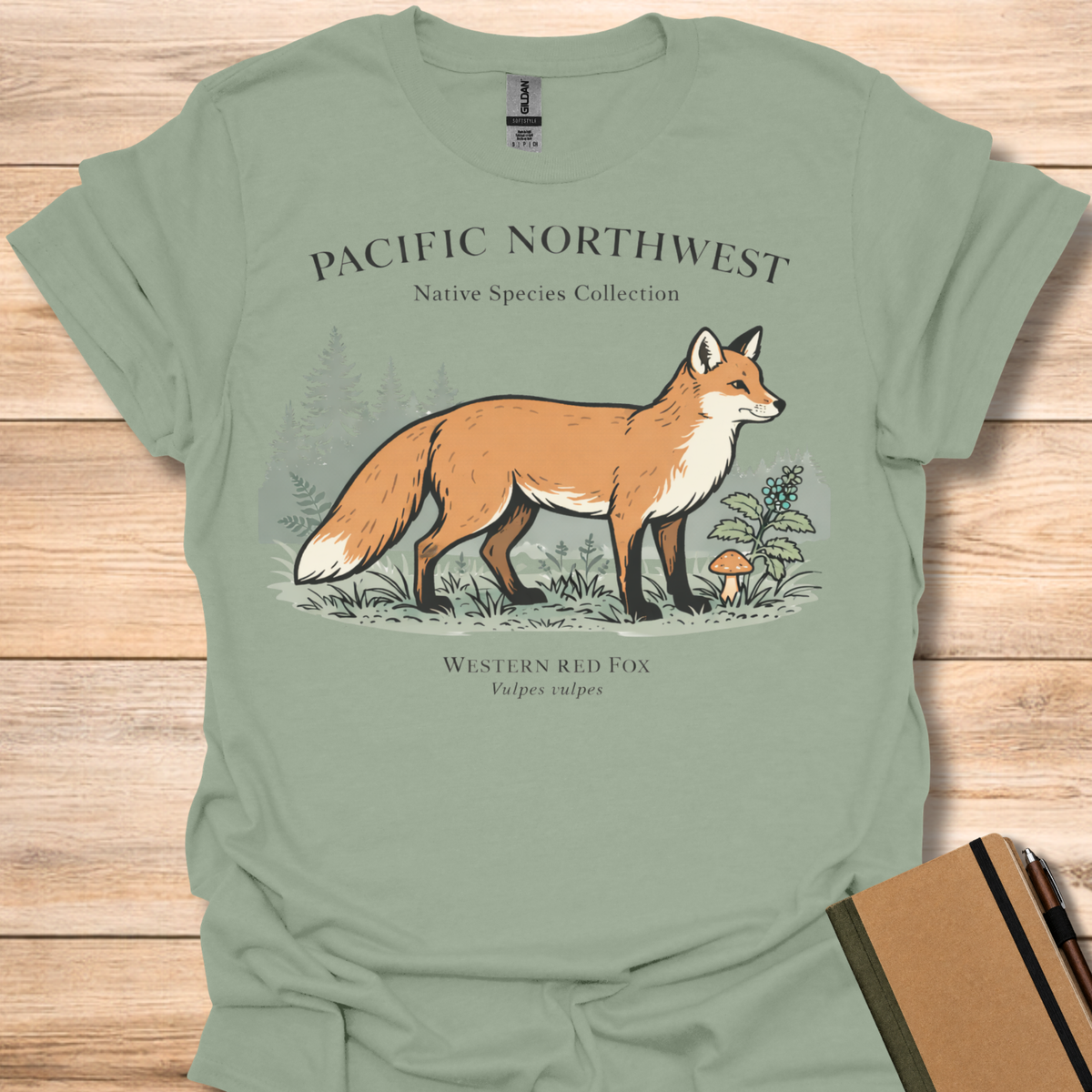 Pacific Northwest Native Species Collection Western Red Fox T-Shirt