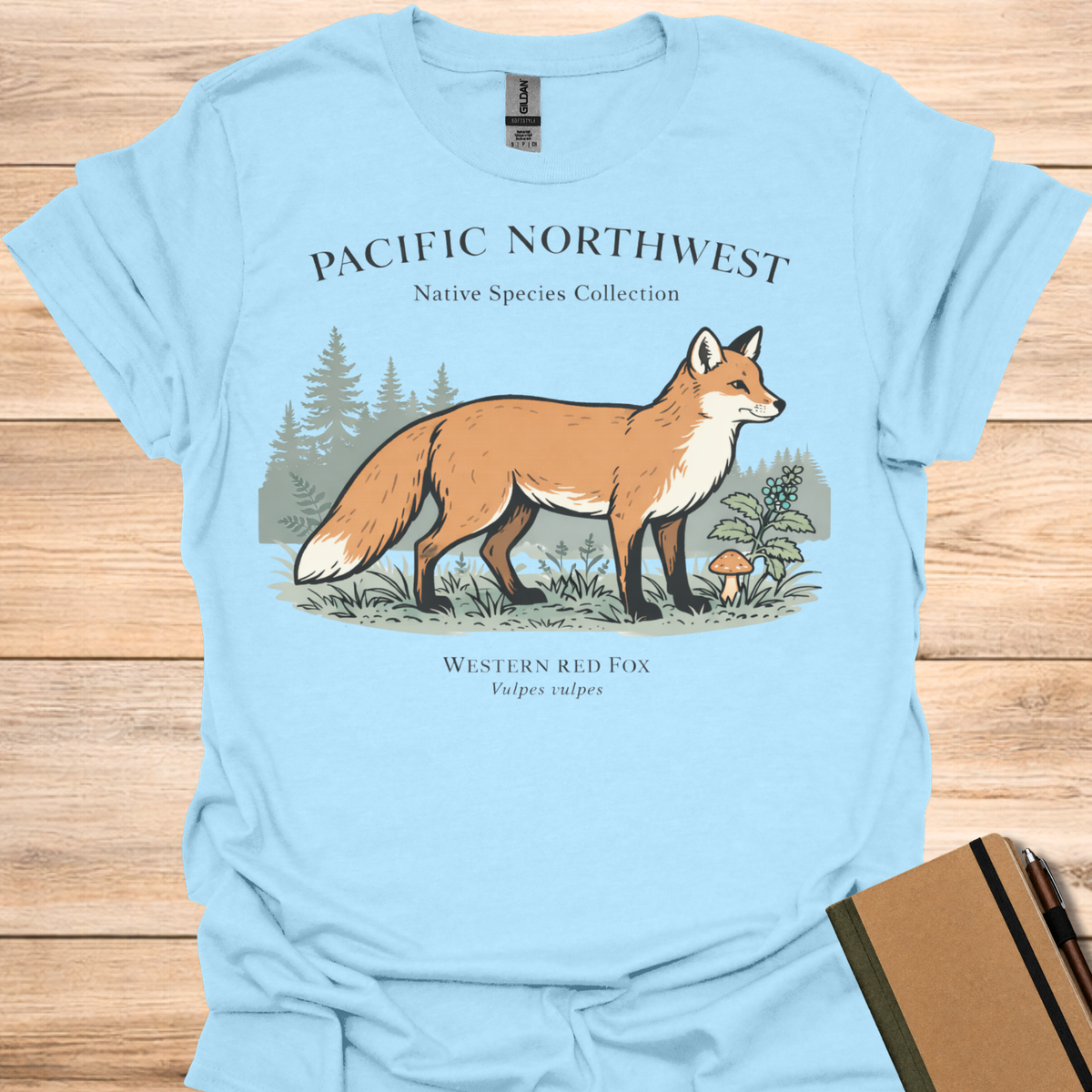 Pacific Northwest Native Species Collection Western Red Fox T-Shirt