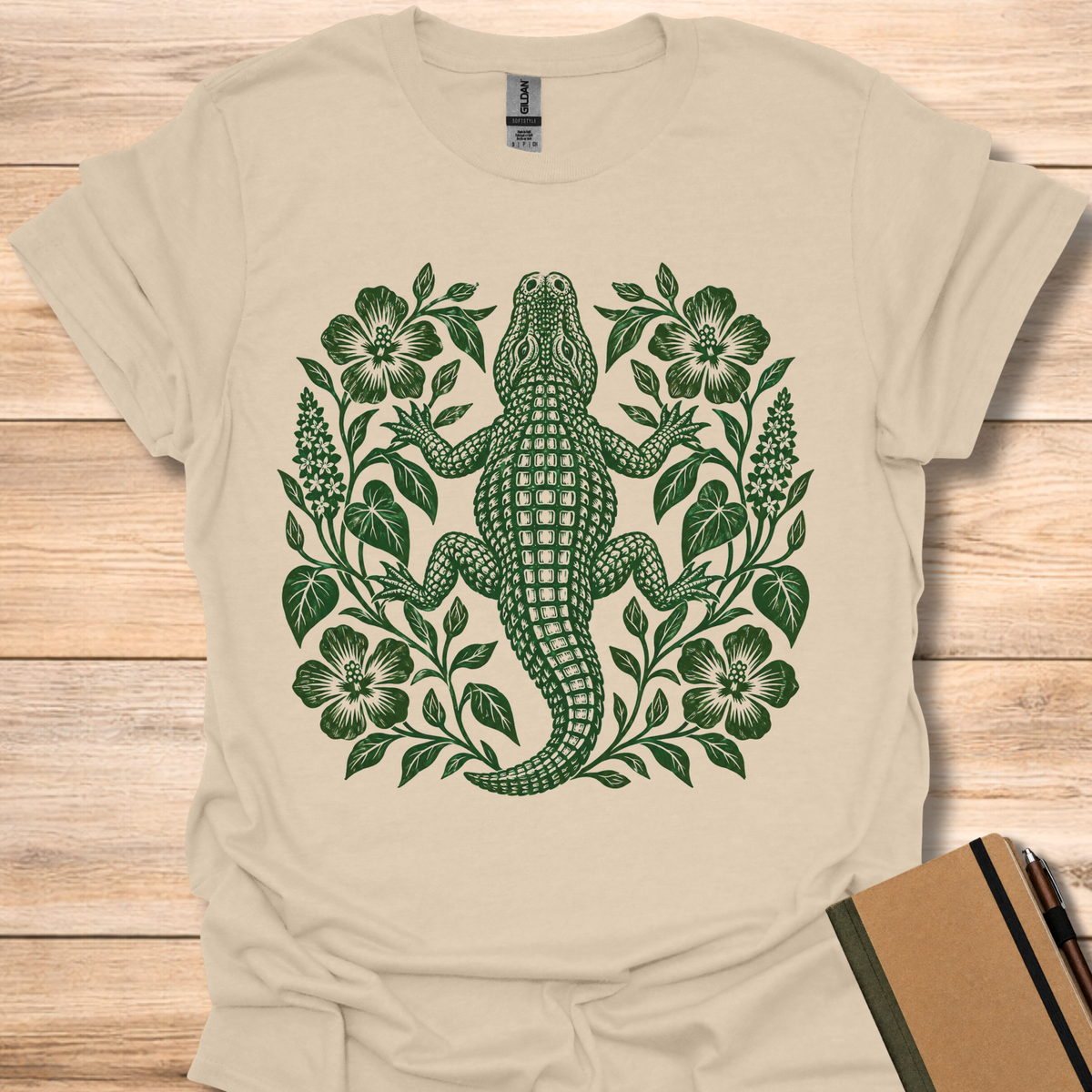 Alligator Block Print - Sand