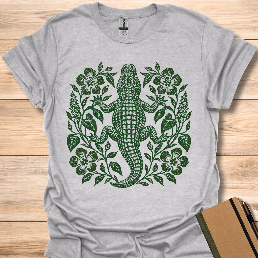 Alligator Block Print - Sport Grey