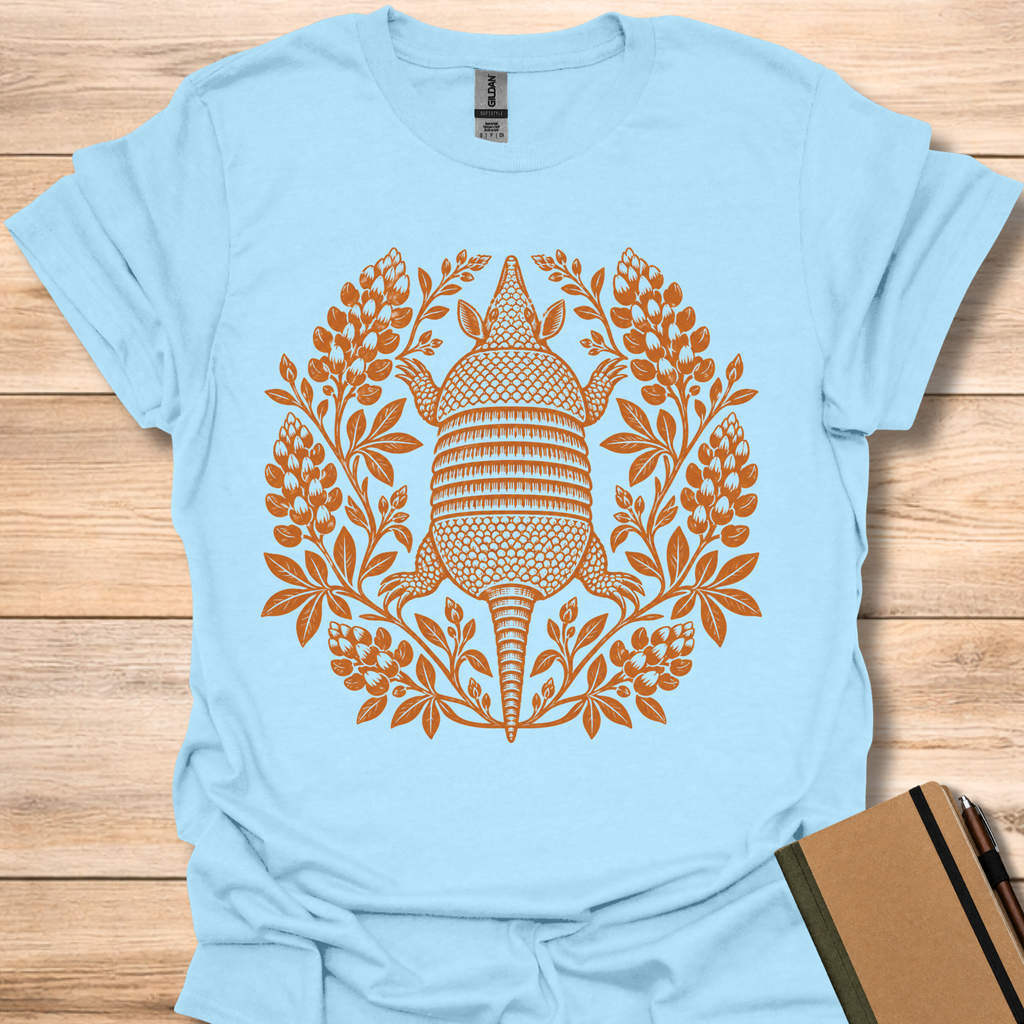 Armadillo Block Print - Light Blue