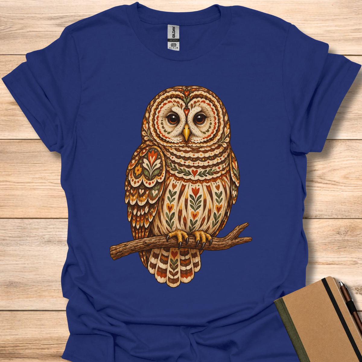 Barred Owl Folk Art - Navy