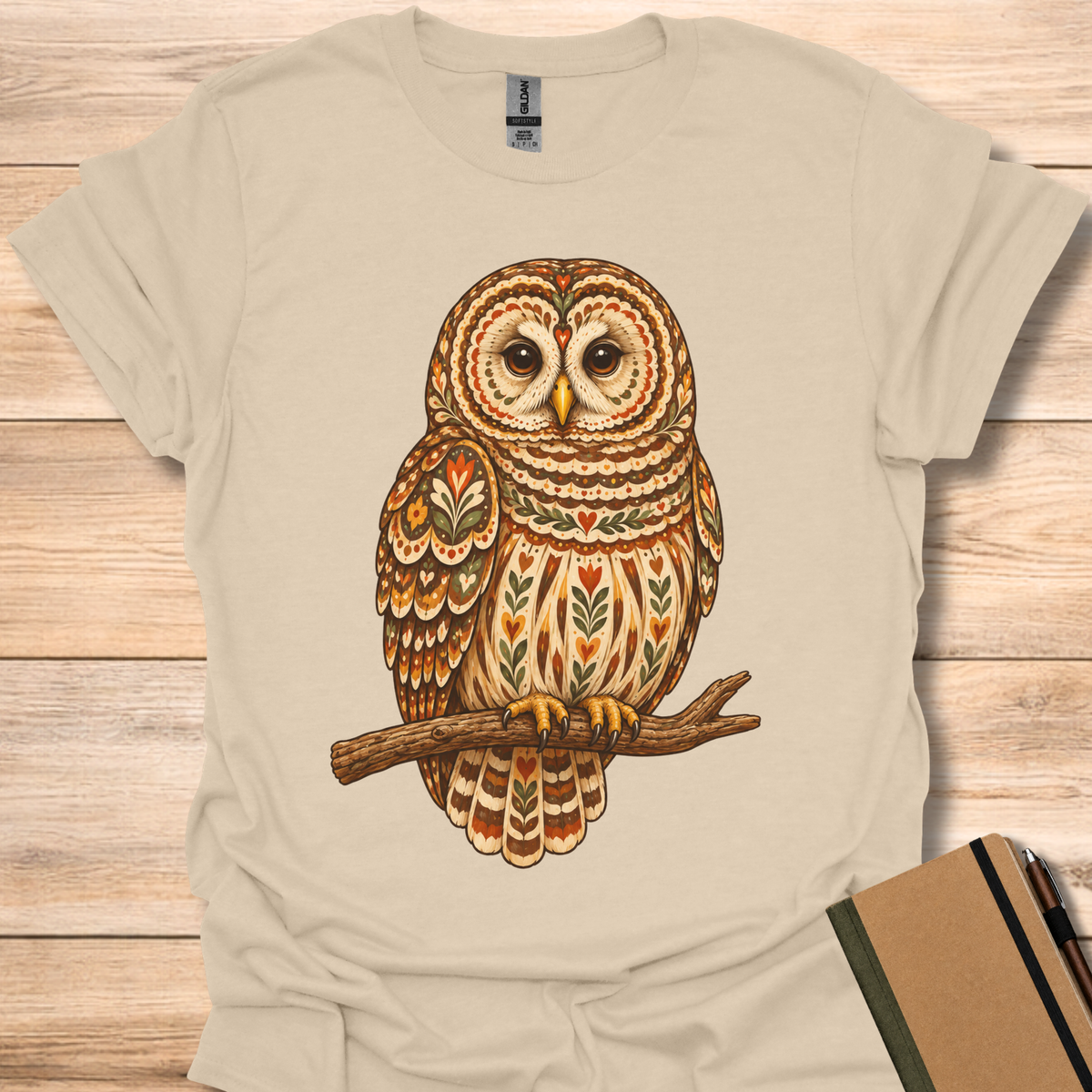 Barred Owl Folk Art - Sand