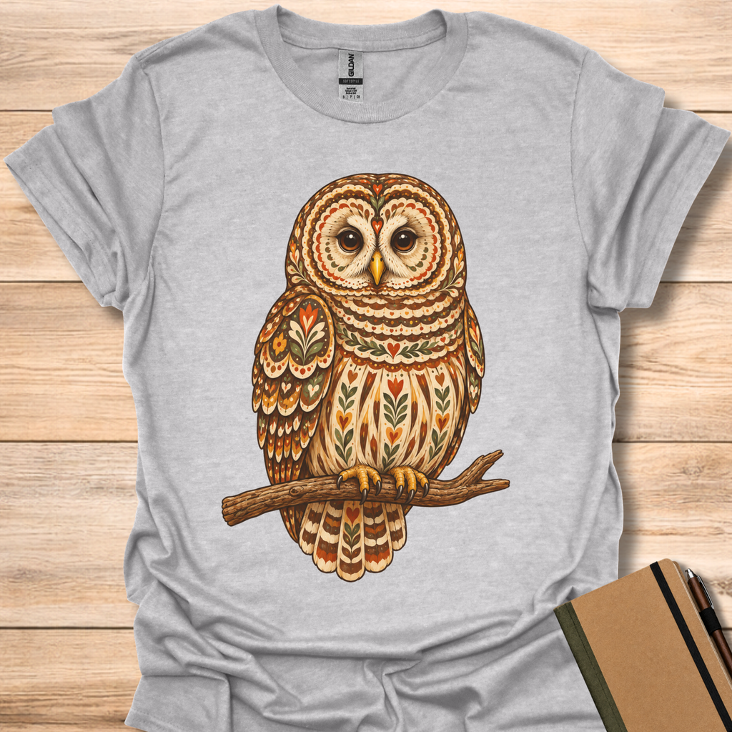 Barred Owl Folk Art - Sport Grey