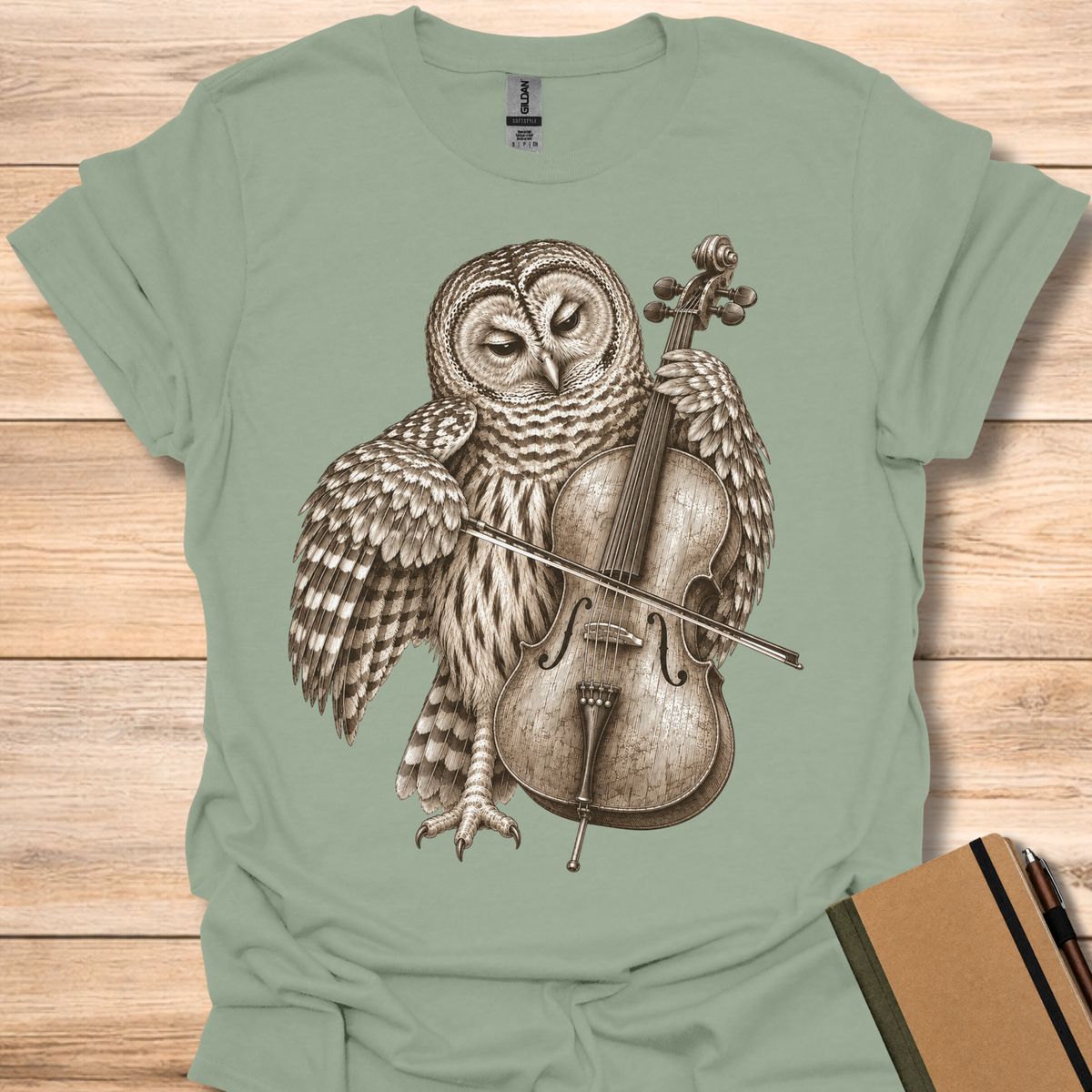 Barred Owl On Cello - Sage