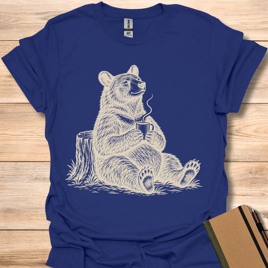 Bear With Coffee - Navy