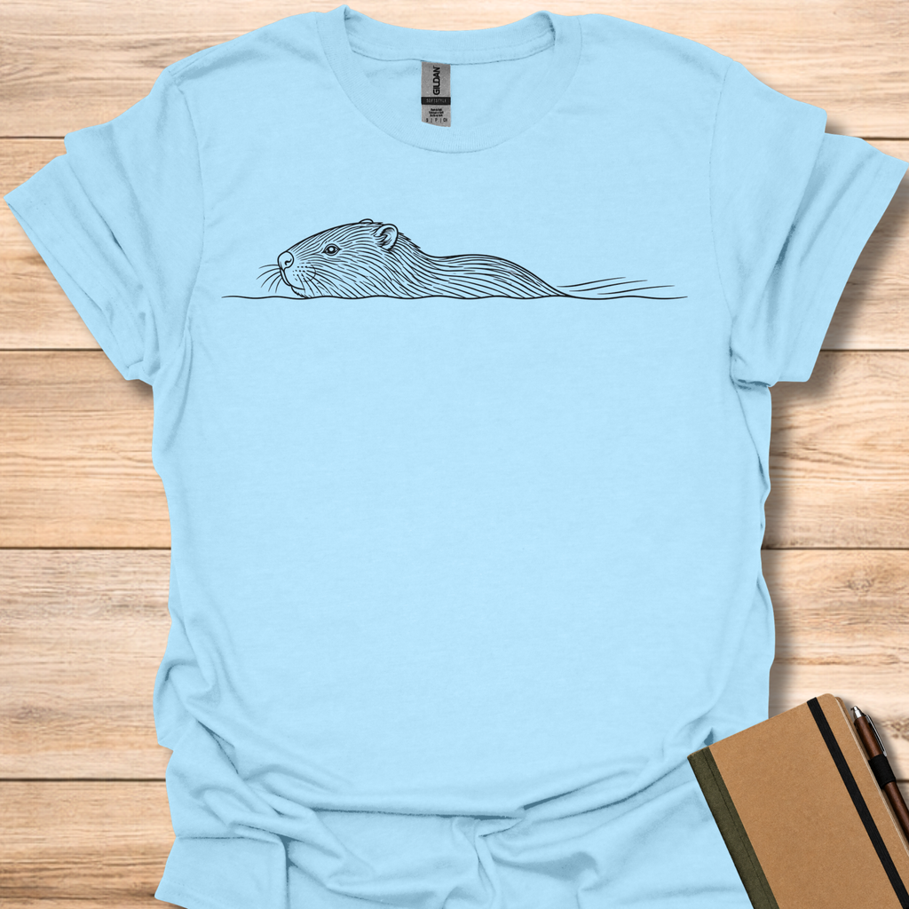 Beaver Line Art - Light Blue