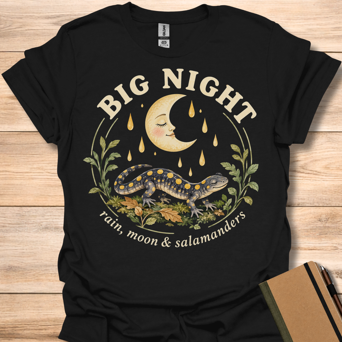 Big Night Salamander Moon - Black