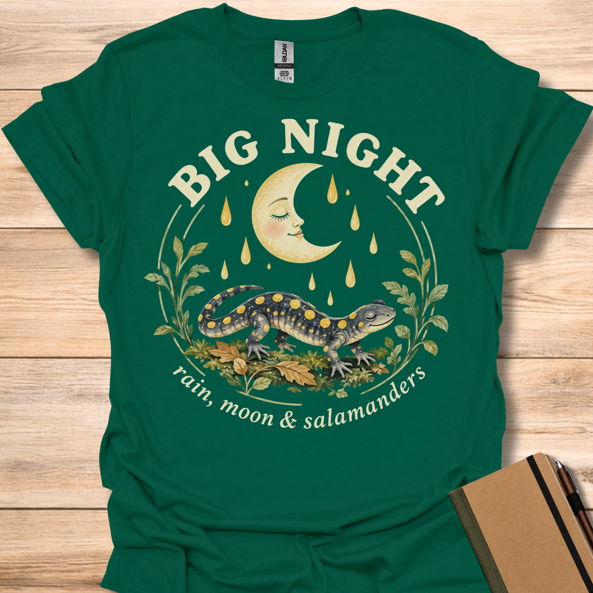 Big Night Salamander Moon - Forest Green