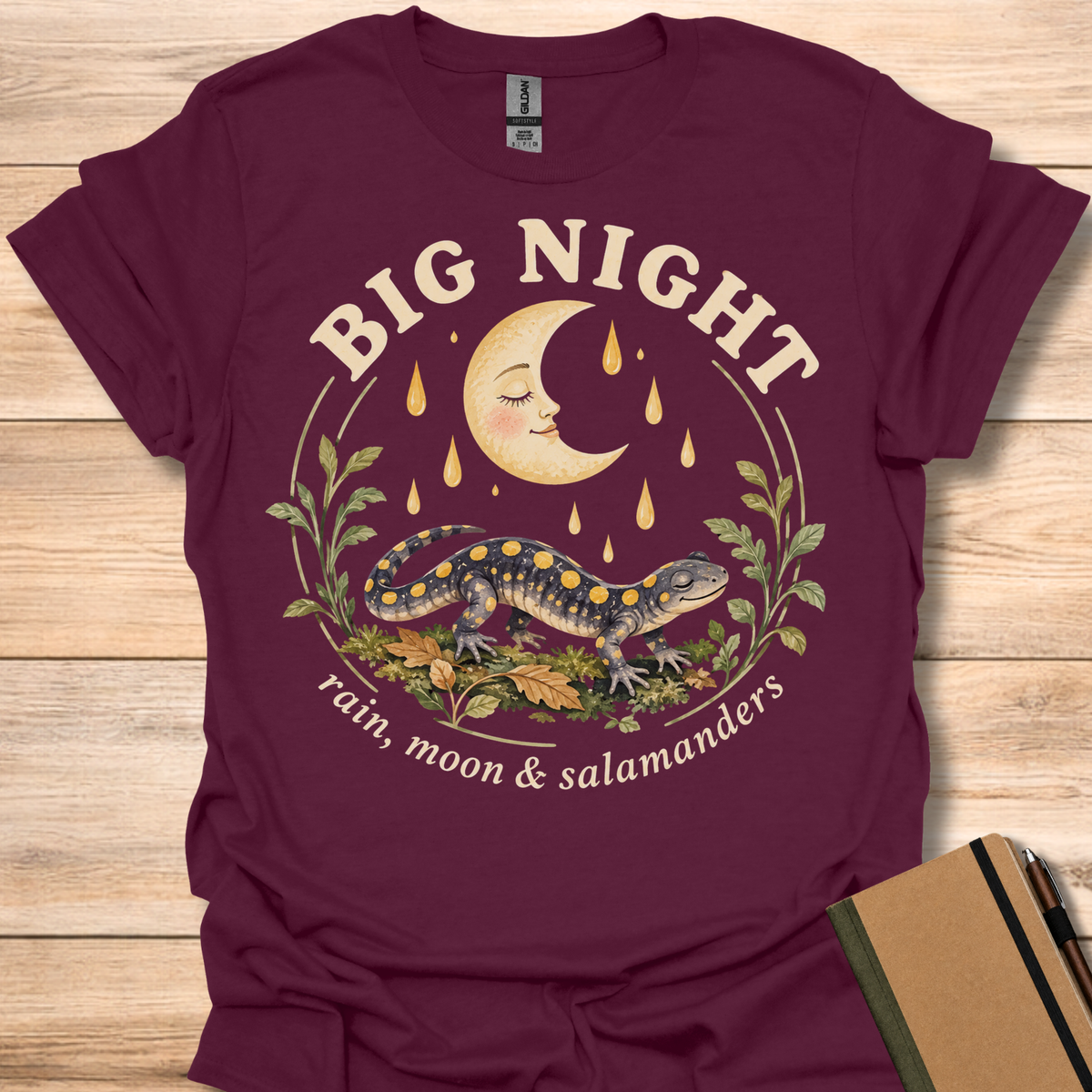 Big Night Salamander Moon - Maroon
