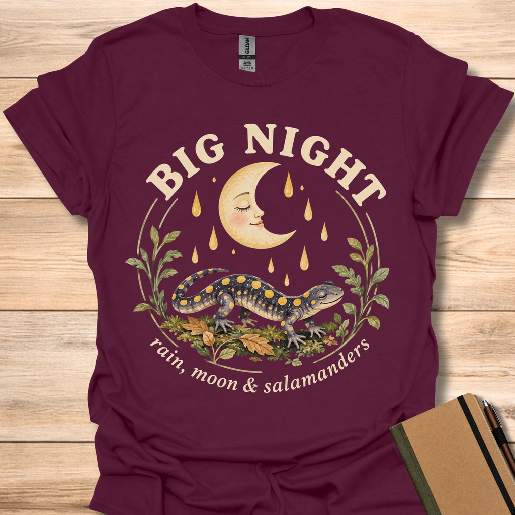 Big Night Salamander Moon - Maroon
