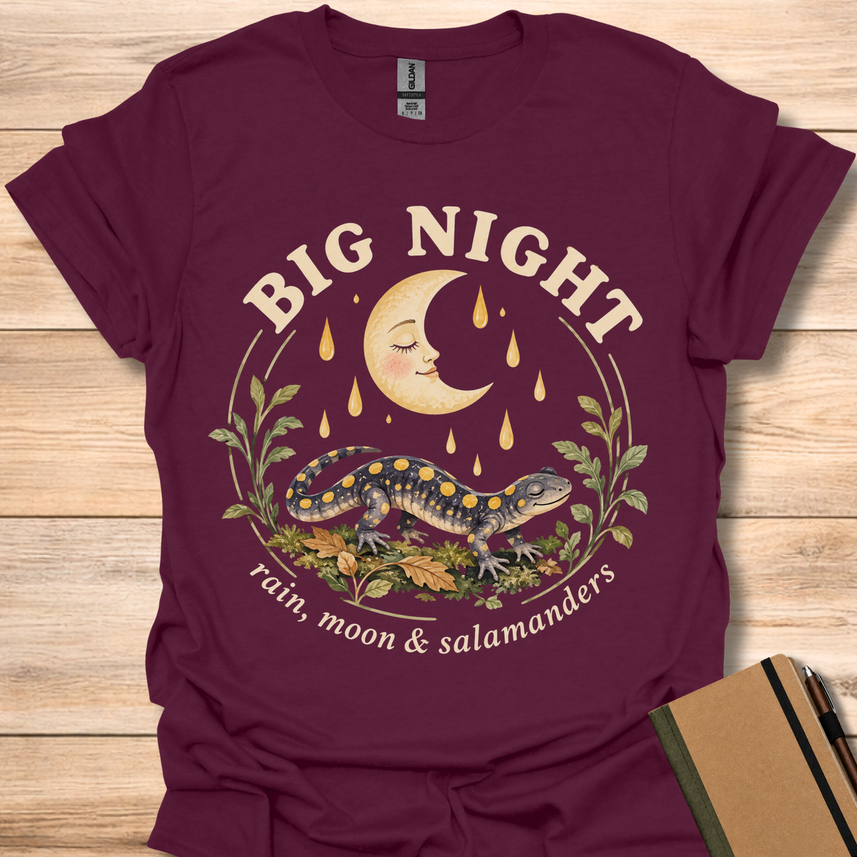 Big Night Salamander Moon - Maroon