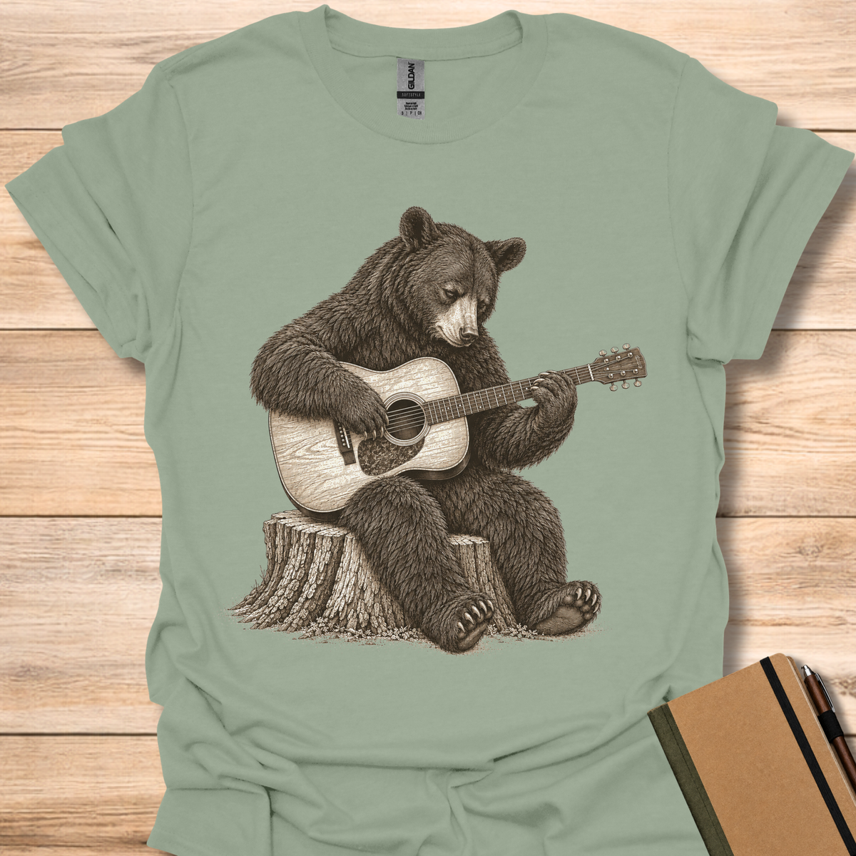 Black Bear On Guitar - Sage