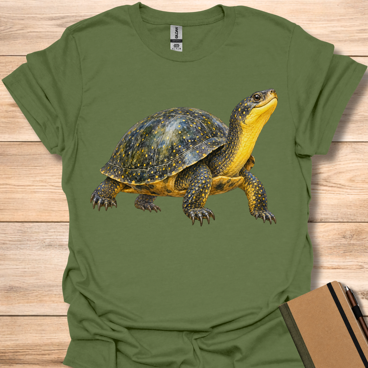 Blanding'S Turtle Watercolor - Military Green