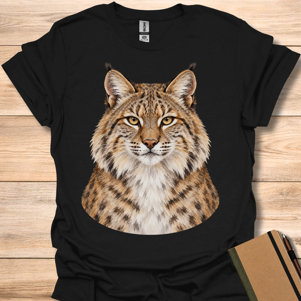 Bobcat Watercolor Portrait - Black