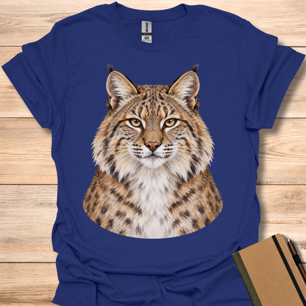 Bobcat Watercolor Portrait - Navy