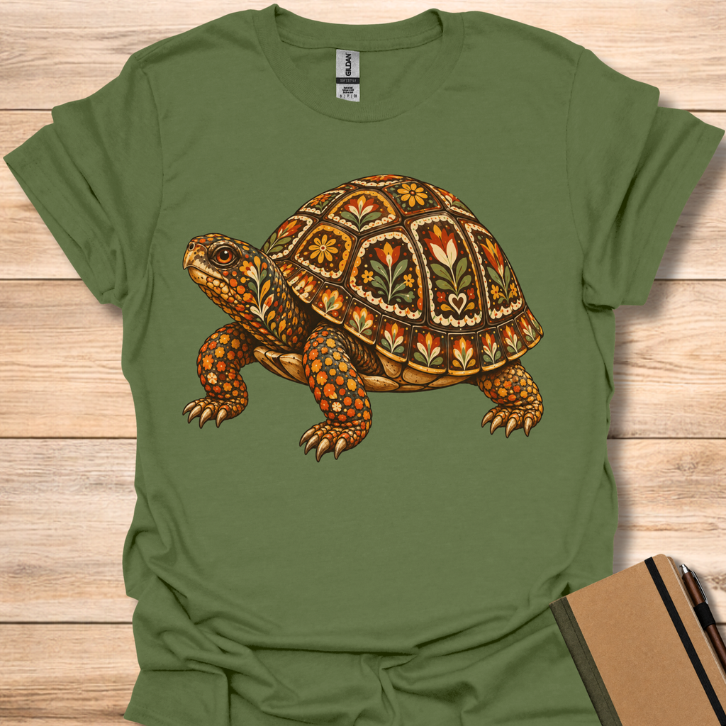 Box Turtle Folk Art - Military Green