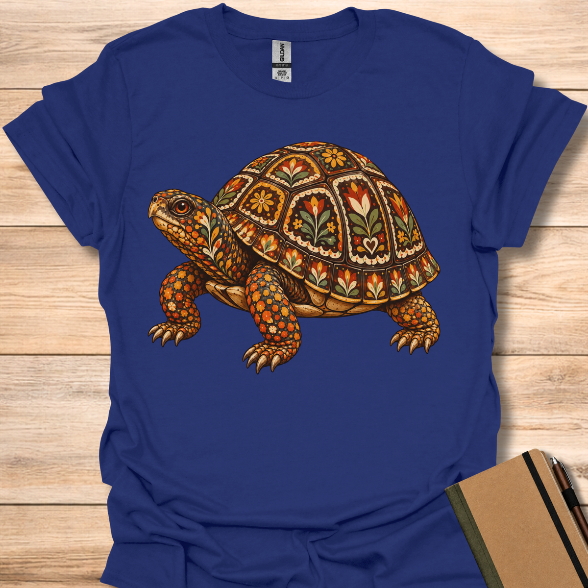 Box Turtle Folk Art - Navy