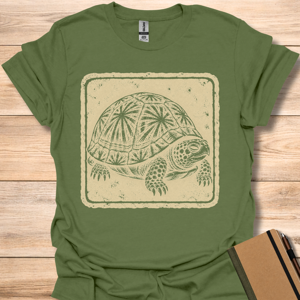 Box Turtle Japanese Stamp - Military Green