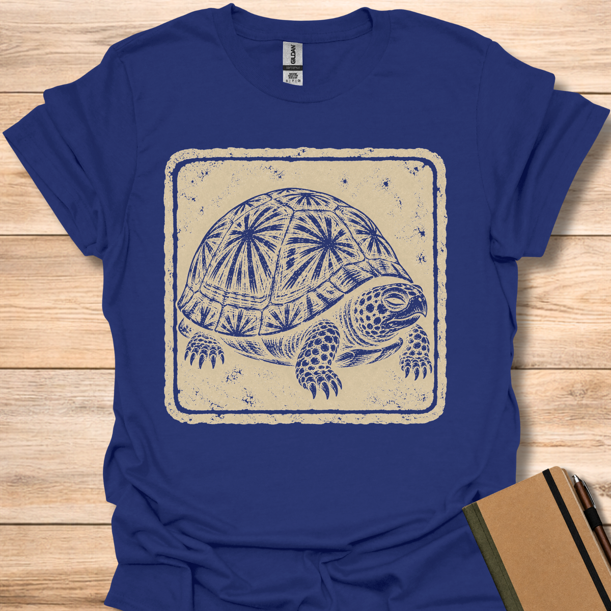 Box Turtle Japanese Stamp - Navy