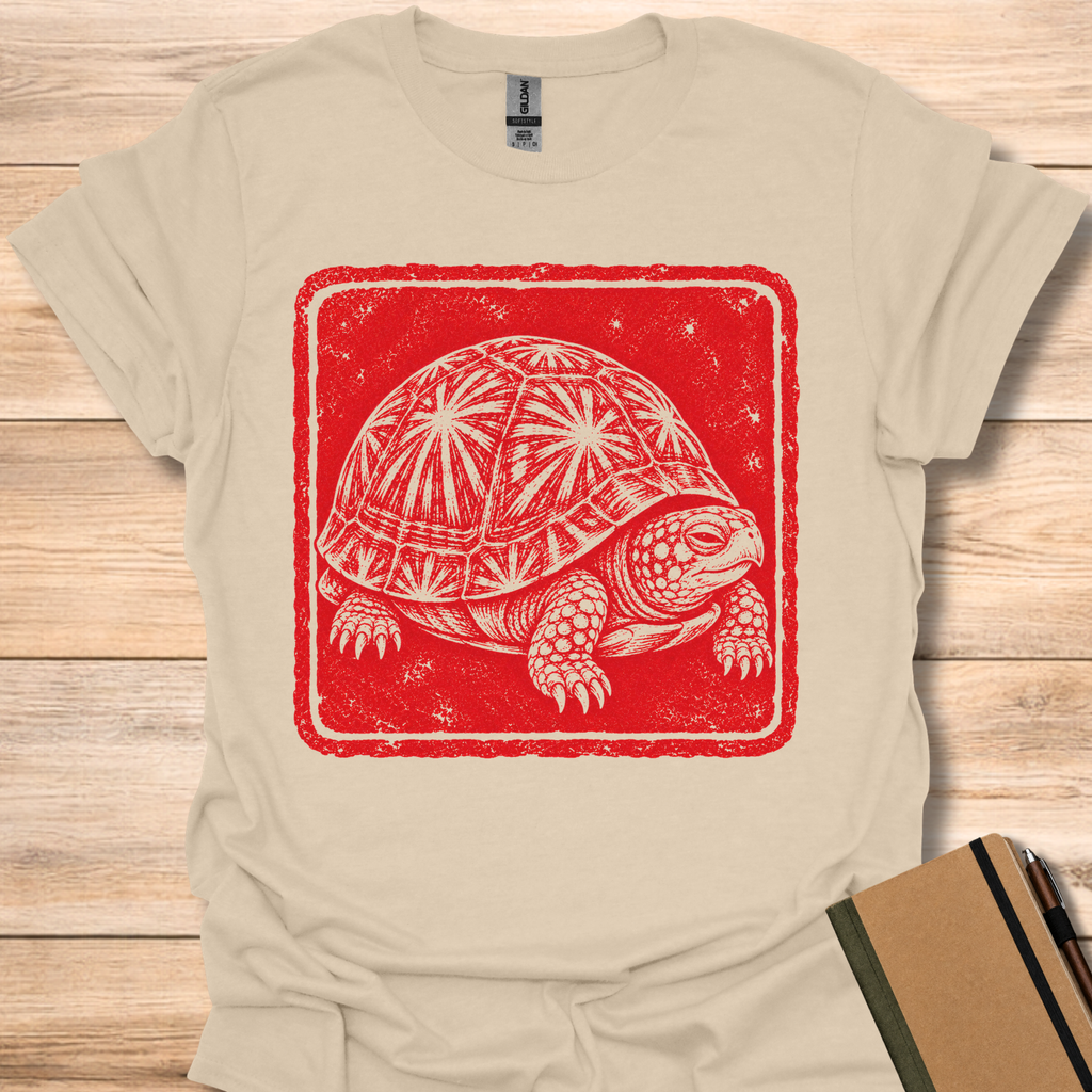 Box Turtle Japanese Stamp - Sand
