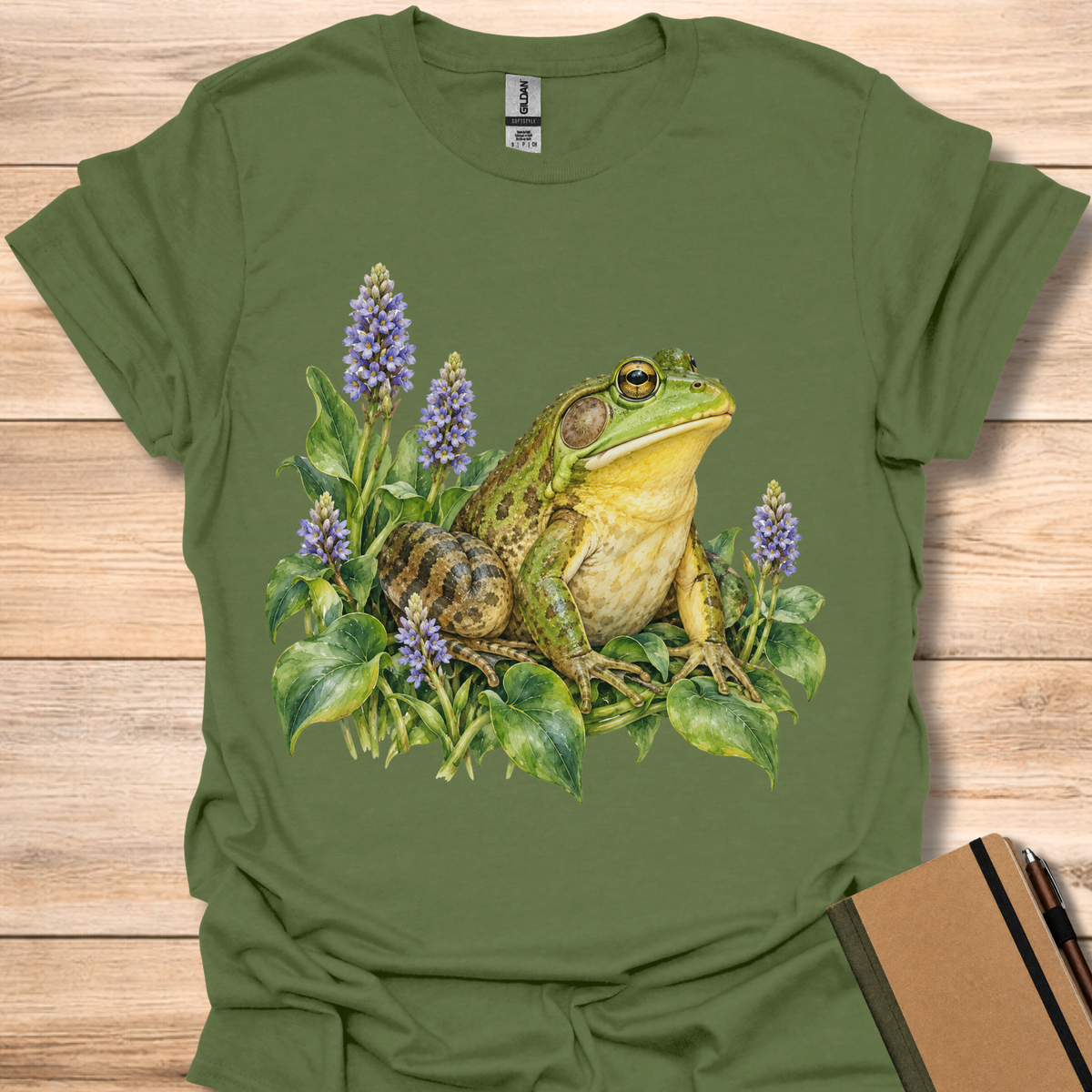 Bullfrog In Pickerelweed - Military Green