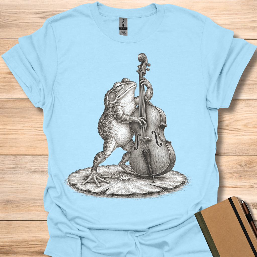 Bullfrog On Upright Bass - Light Blue