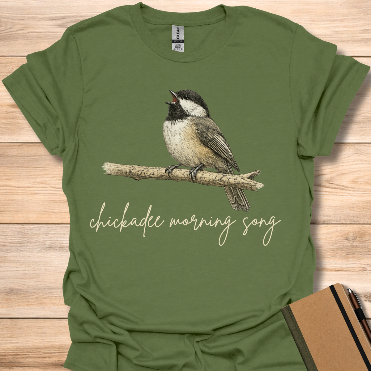 Chickadee Morning Song - Military Green