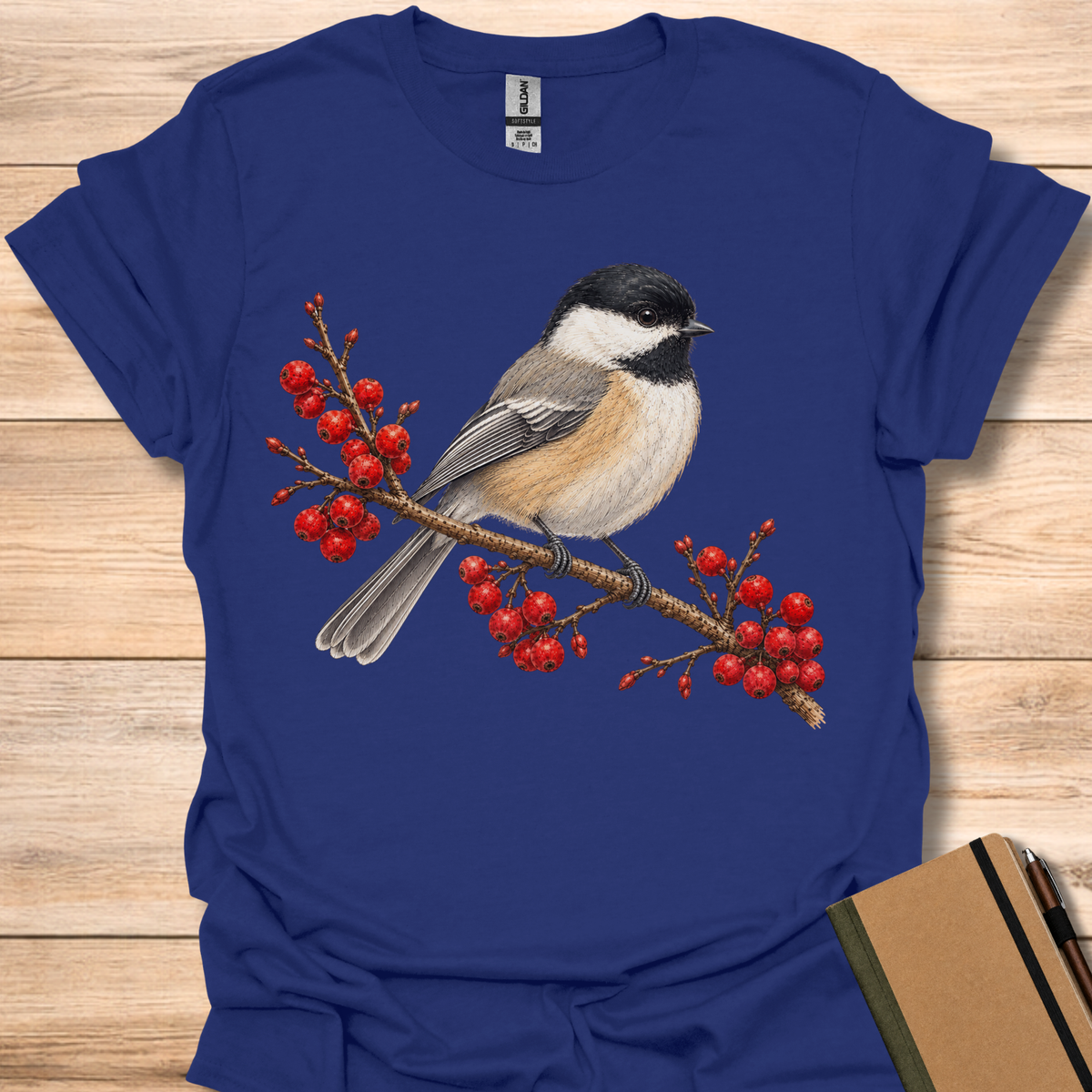 Chickadee On Winterberry - Navy