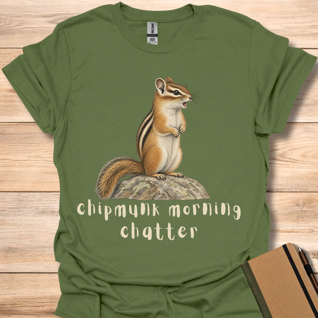 Chipmunk Morning Chatter - Military Green