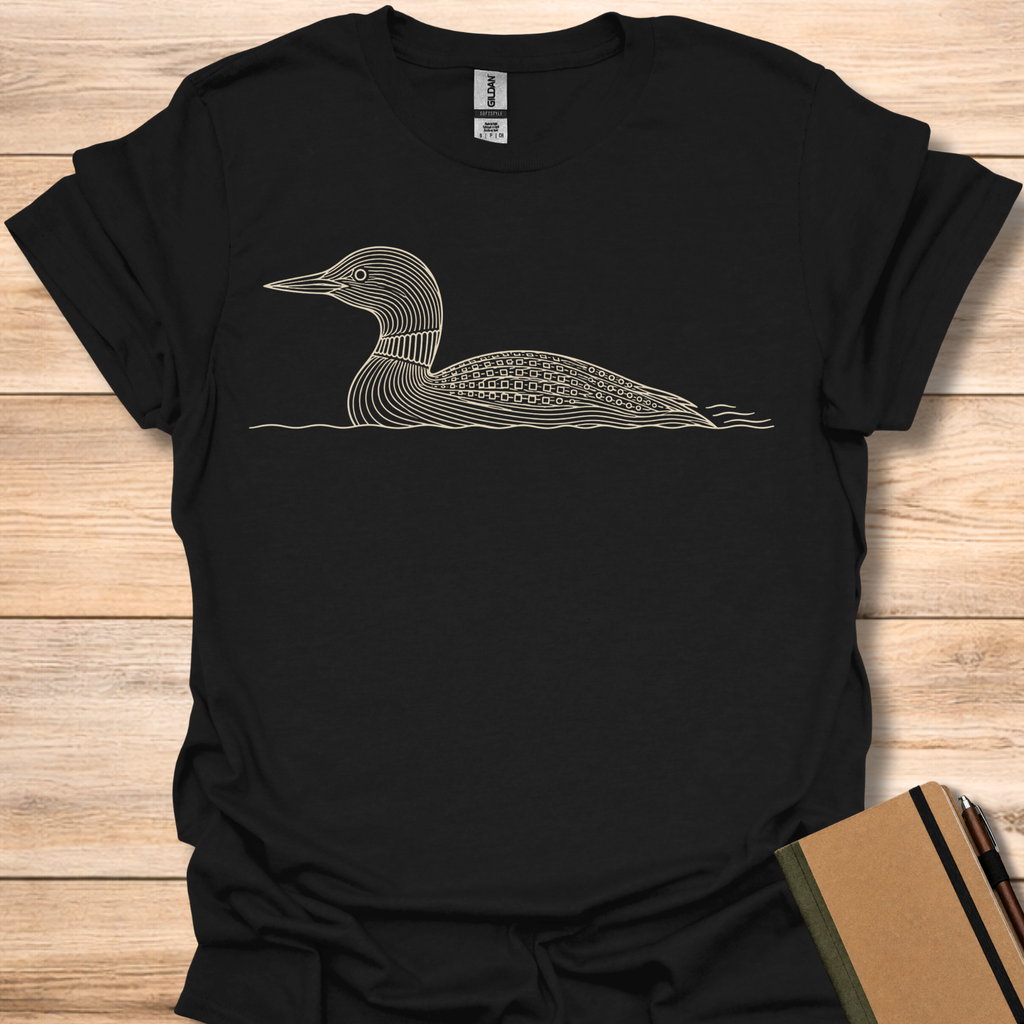 Common Loon Line Art - Black