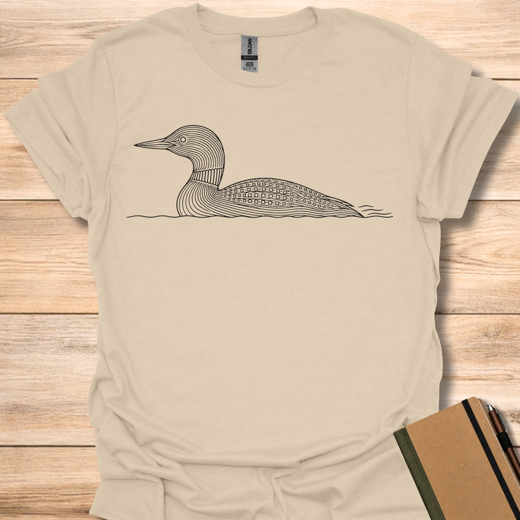 Common Loon Line Art - Sand