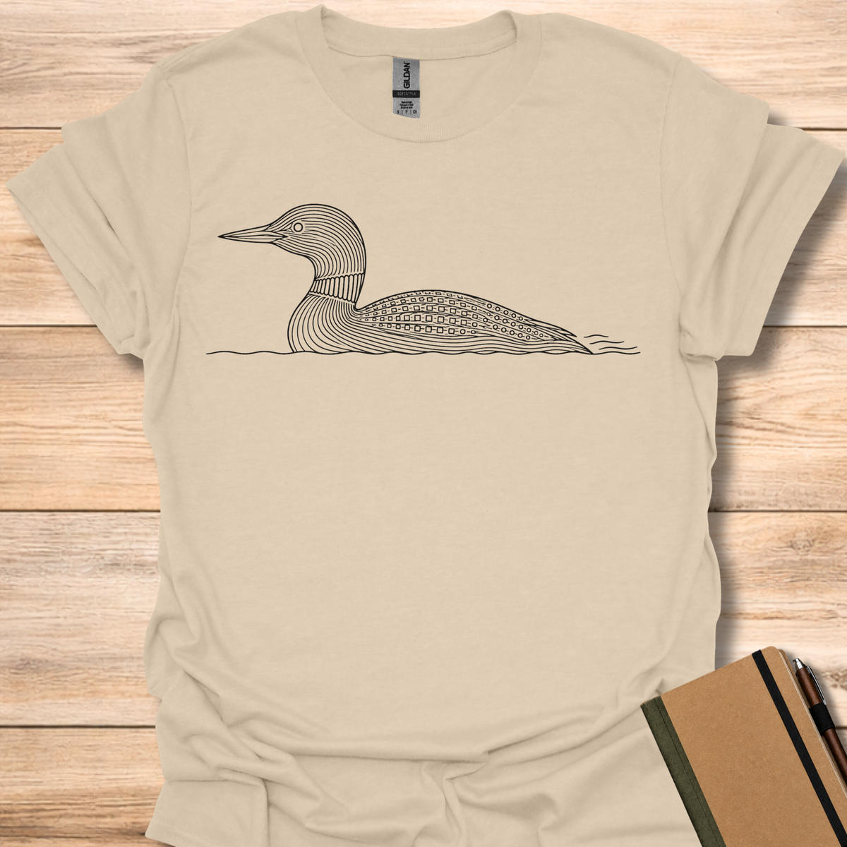 Common Loon Line Art - Sand