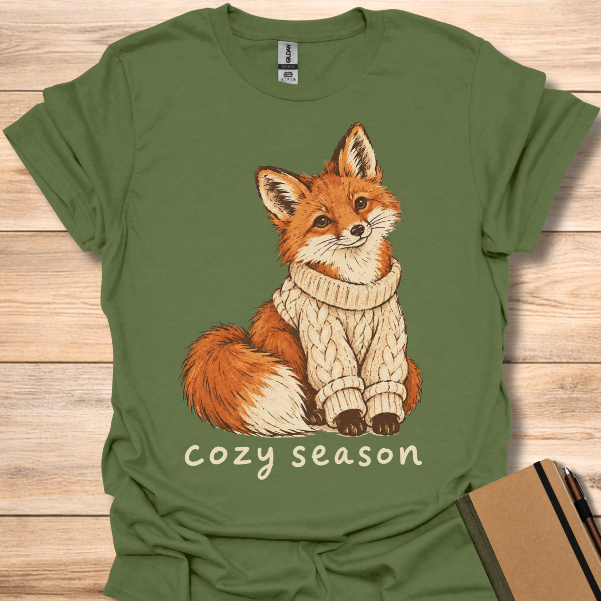 Cozy Season Fox - Military Green